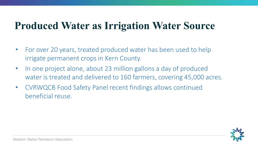 produced water as irrigation water source