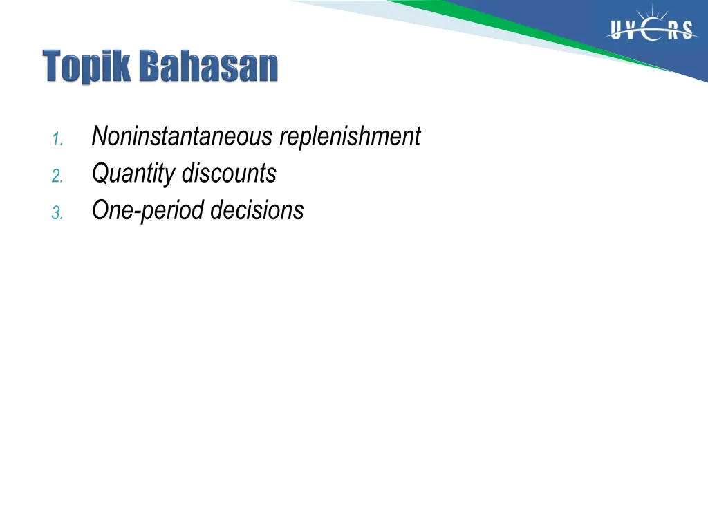 noninstantaneous replenishment quantity discounts