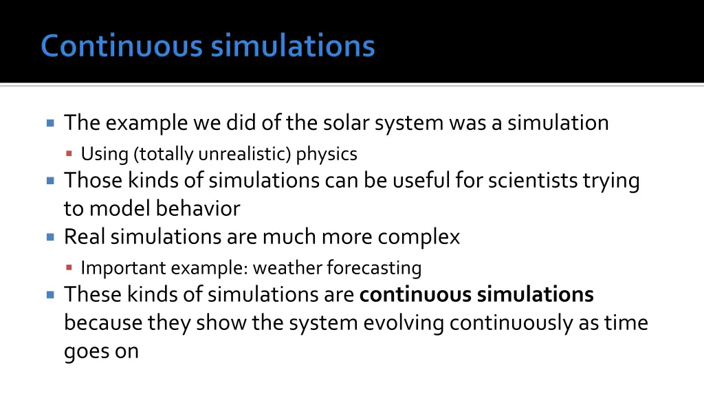 the example we did of the solar system