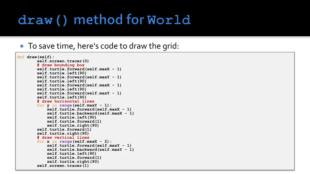 to save time here s code to draw the grid