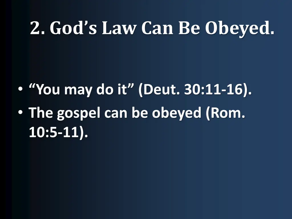 2 god s law can be obeyed