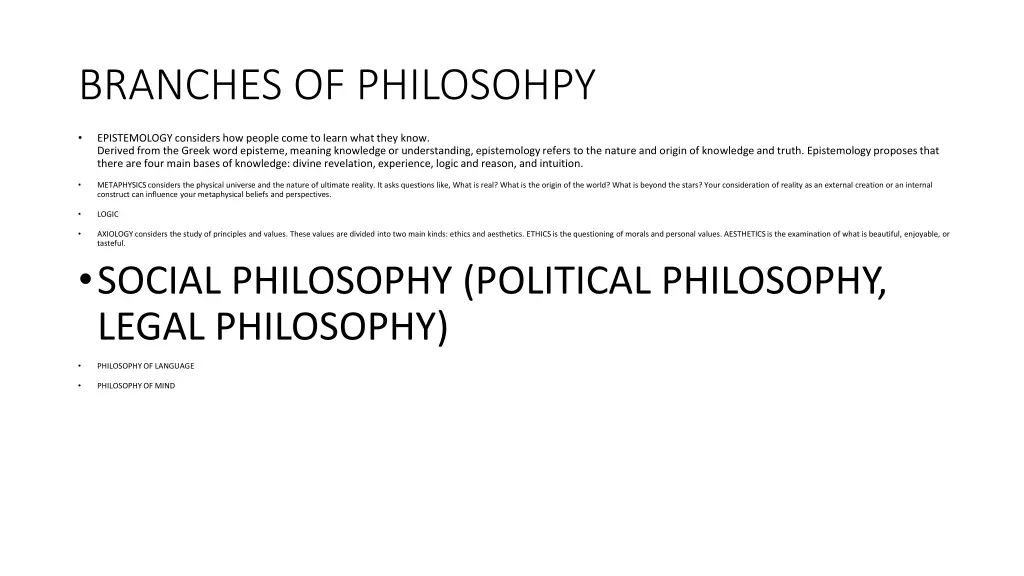 branches of philosohpy 3