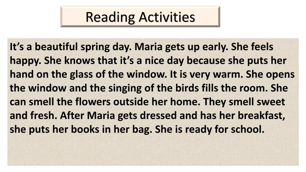 reading activities