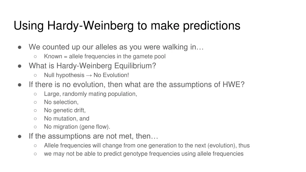 using hardy weinberg to make predictions