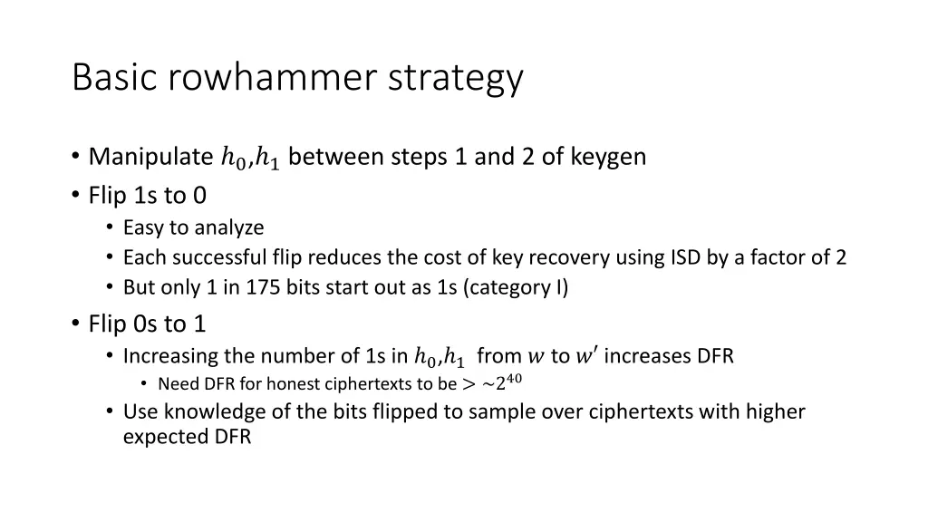 basic rowhammer strategy