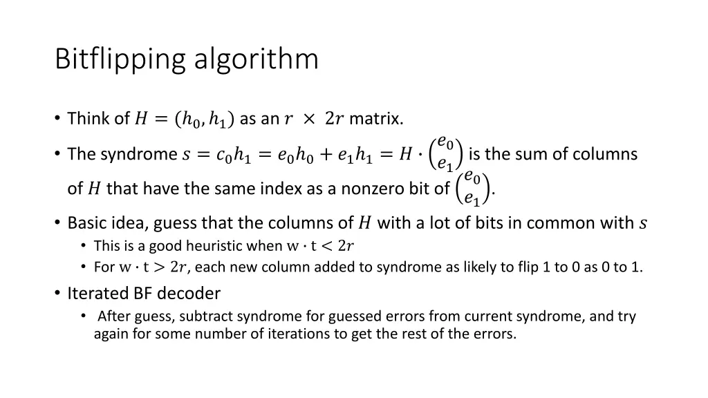 bitflipping algorithm