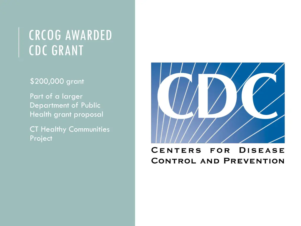 crcog awarded cdc grant