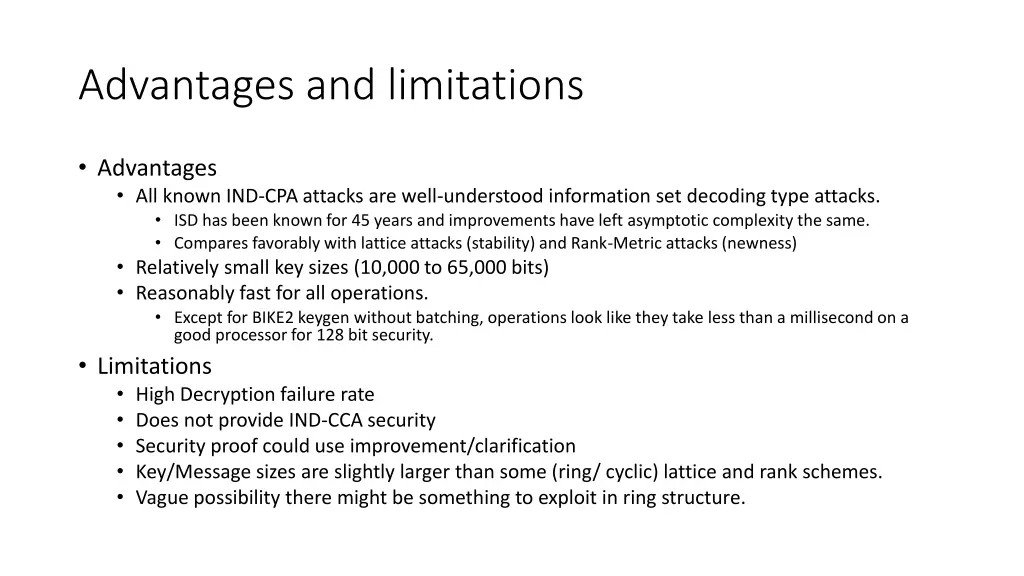 advantages and limitations