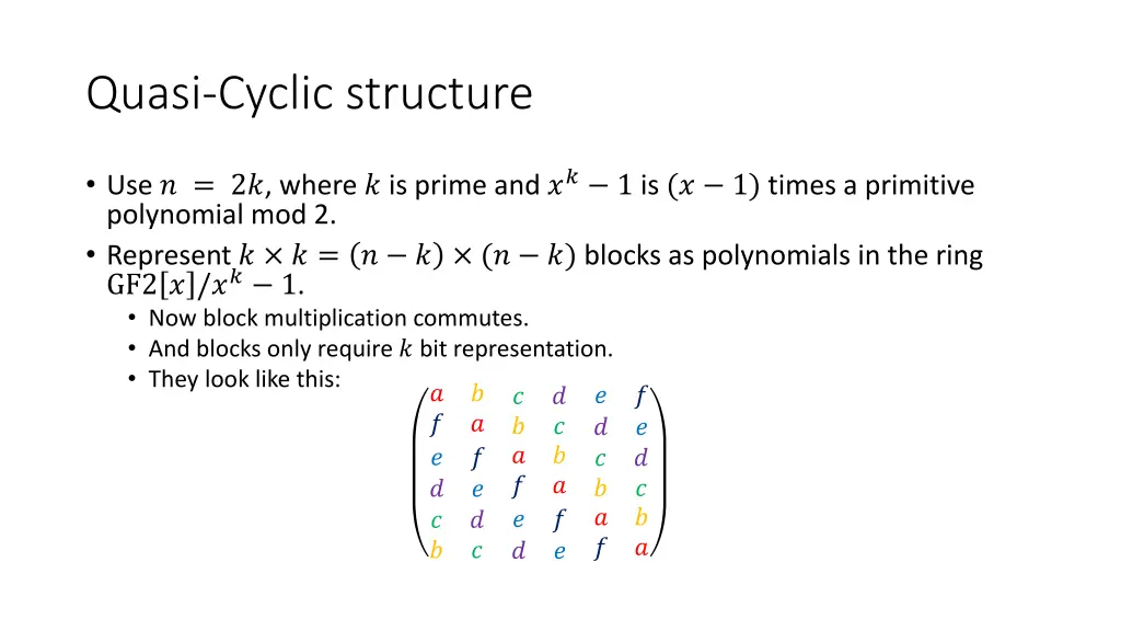 quasi cyclic structure