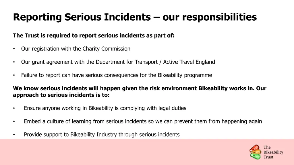 reporting serious incidents our responsibilities