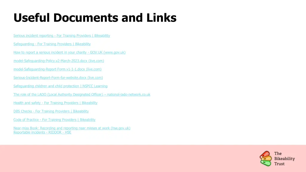 useful documents and links