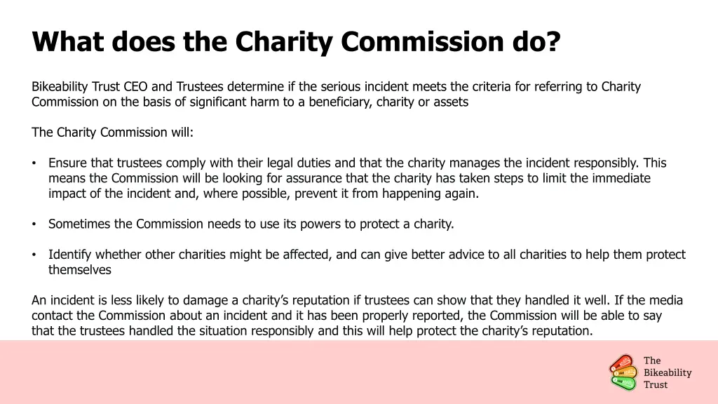 what does the charity commission do