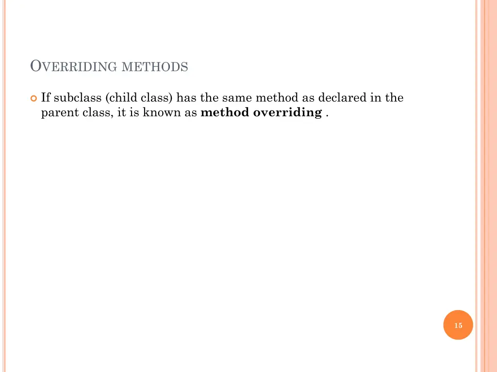 o verriding methods