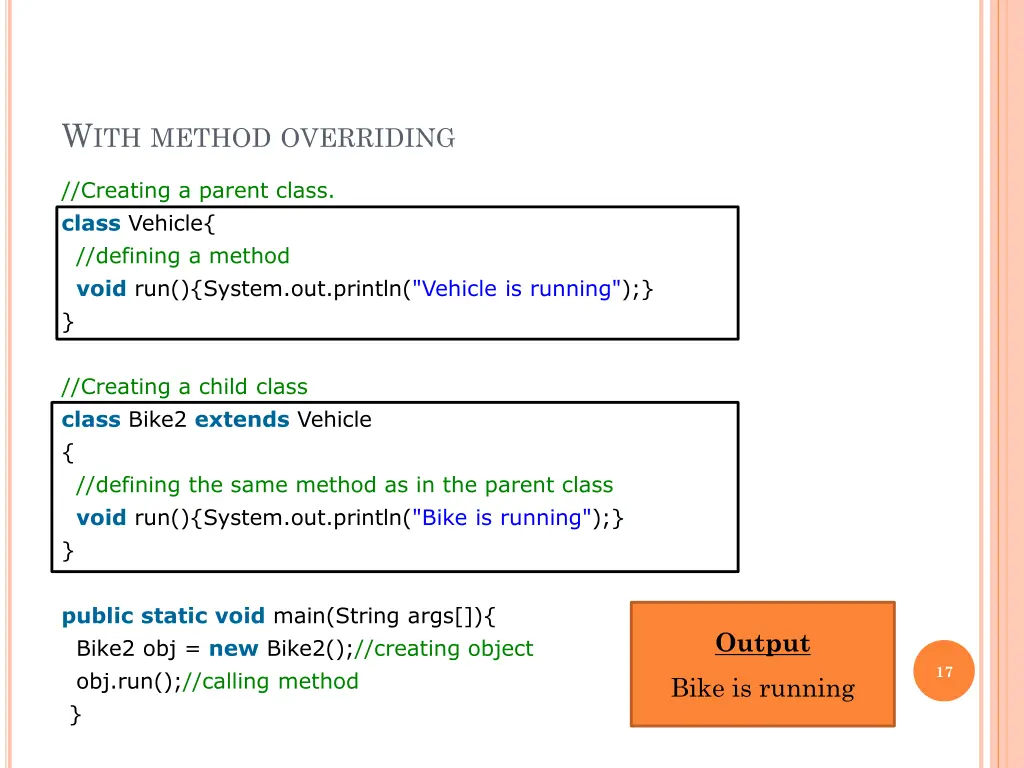 w ith method overriding