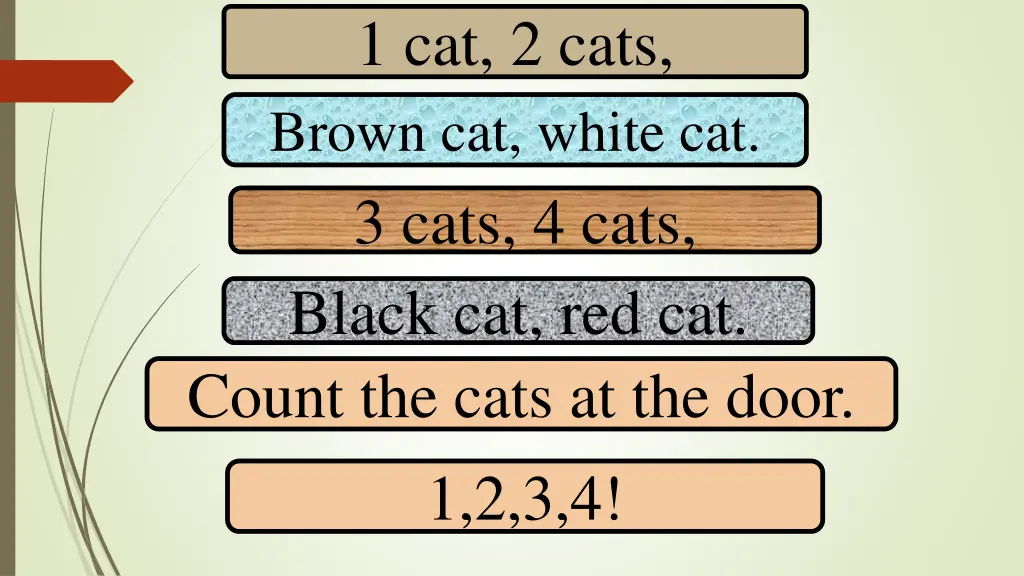 1 cat 2 cats brown cat white cat 3 cats 4 cats