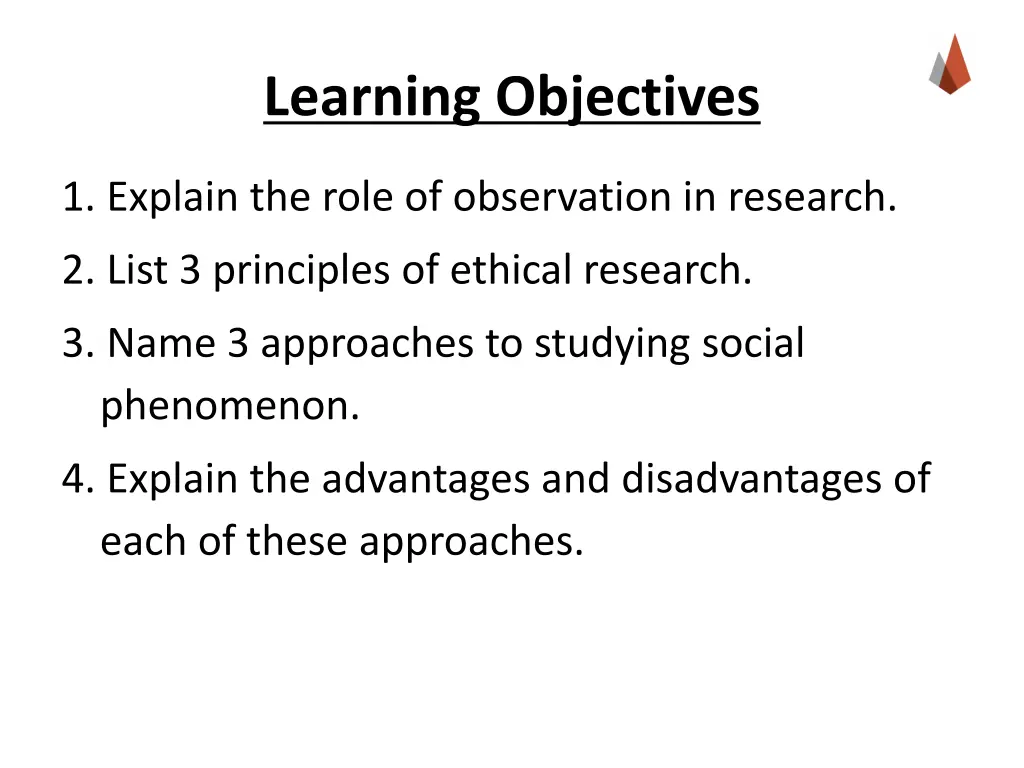 learning objectives