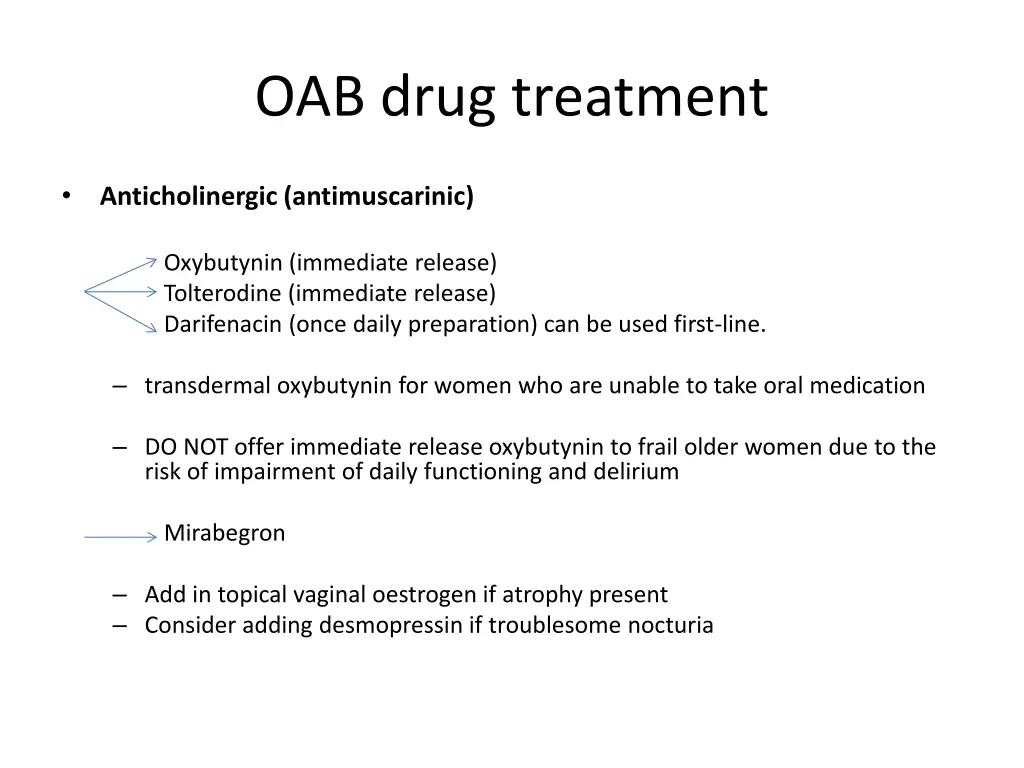 oab drug treatment