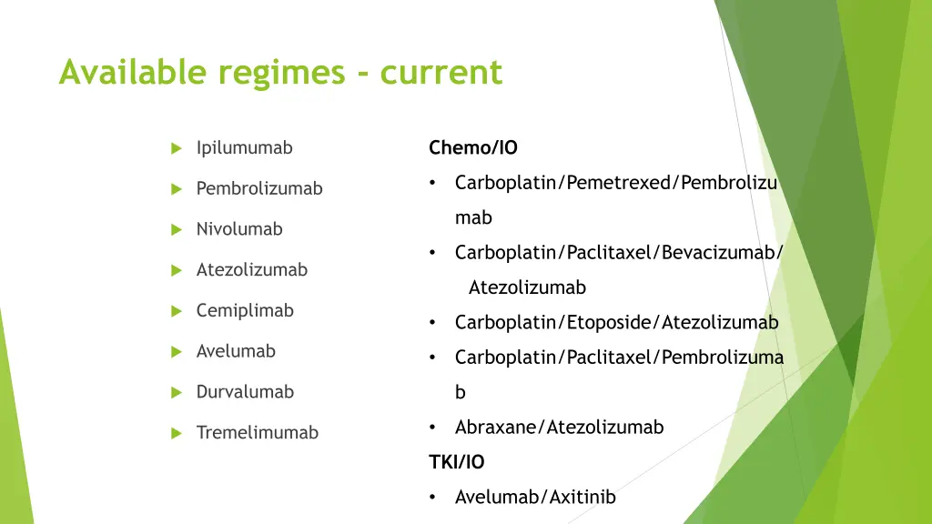 available regimes current