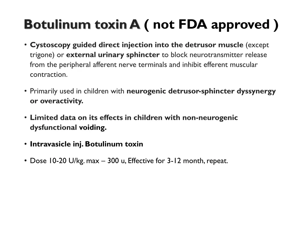 botulinum toxin a not fda approved