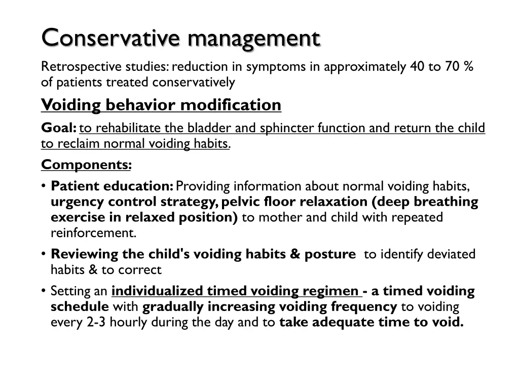 conservative management retrospective studies