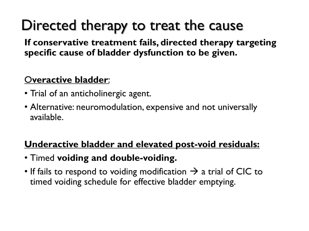 directed therapy to treat the cause