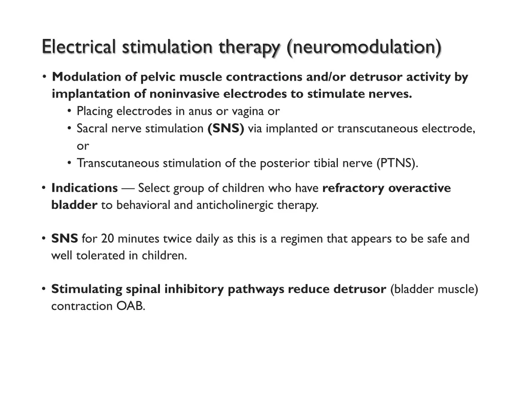 electrical stimulation therapy neuromodulation