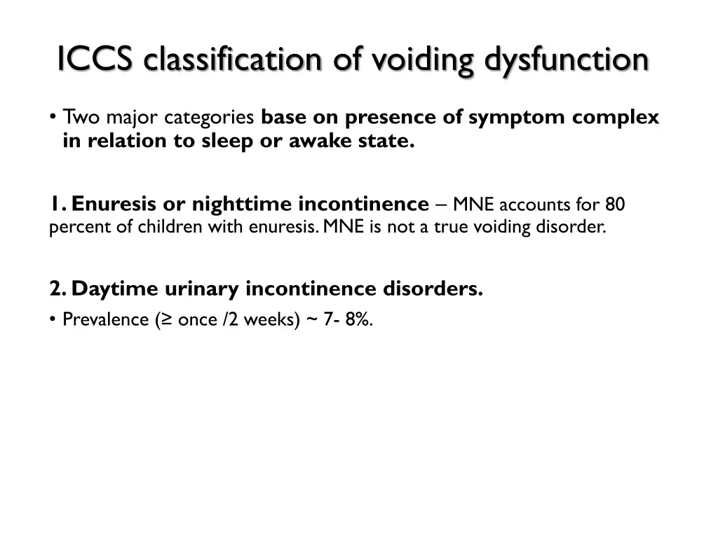 iccs classification of voiding dysfunction