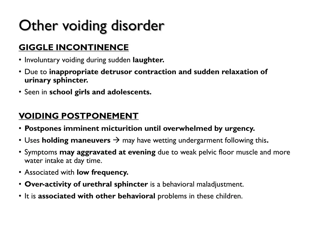 other voiding disorder 1