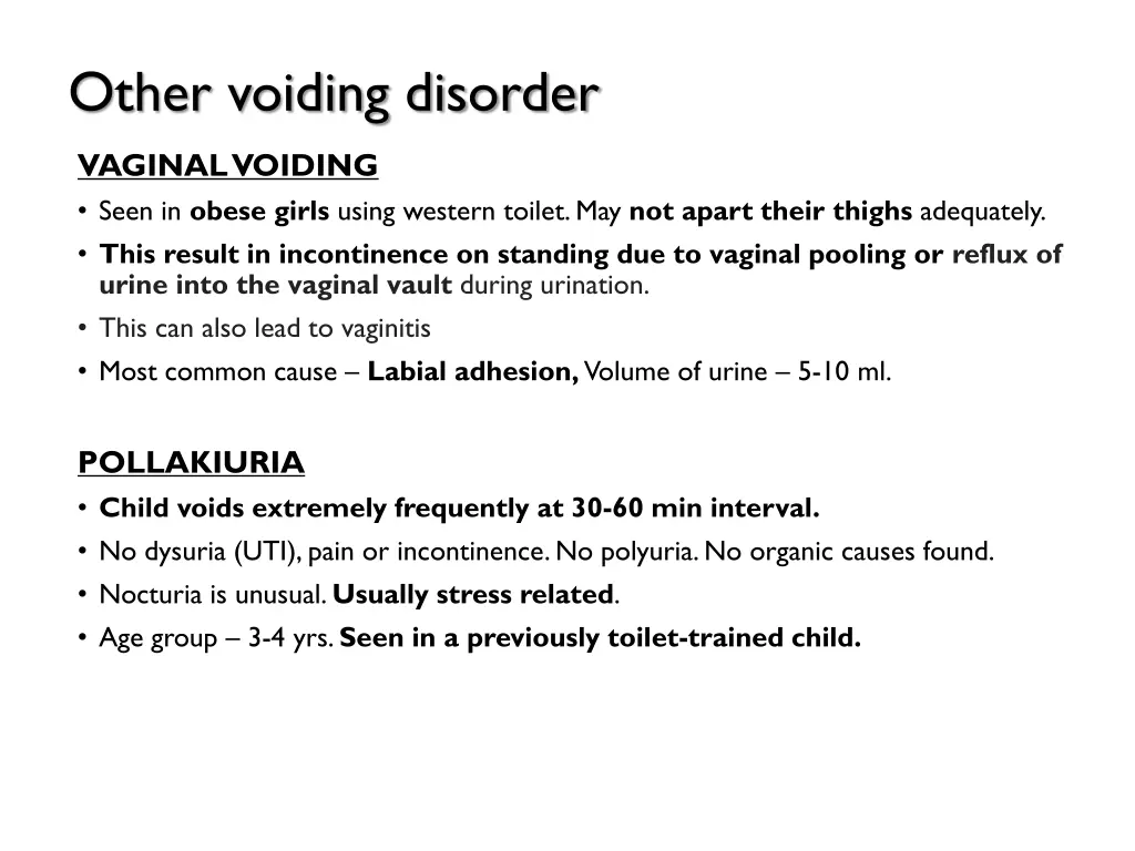 other voiding disorder 2