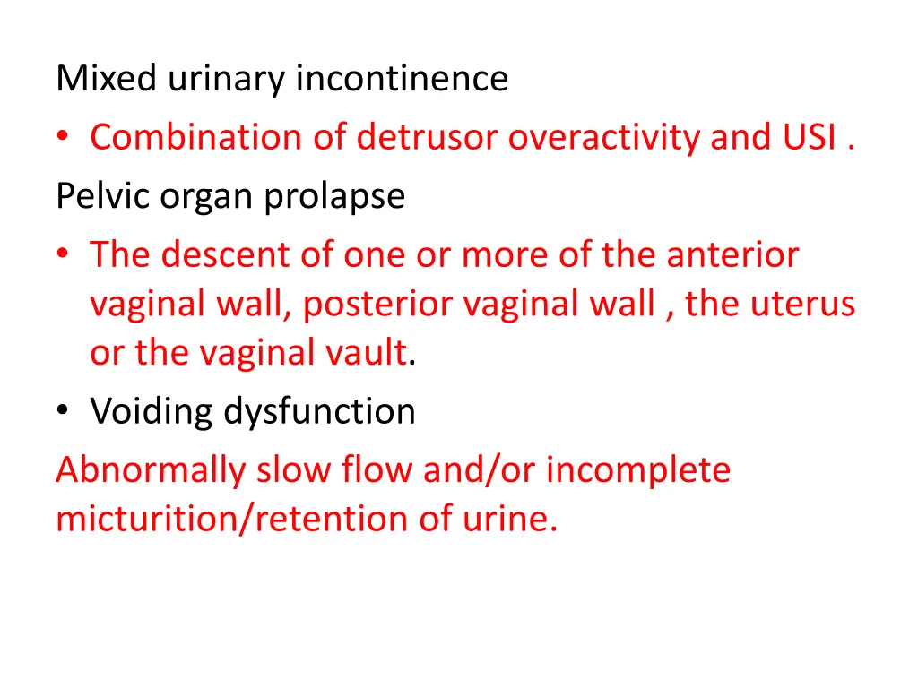 mixed urinary incontinence combination