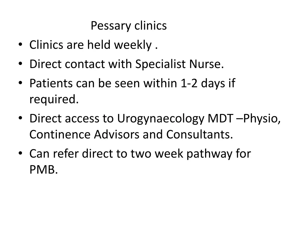 pessary clinics