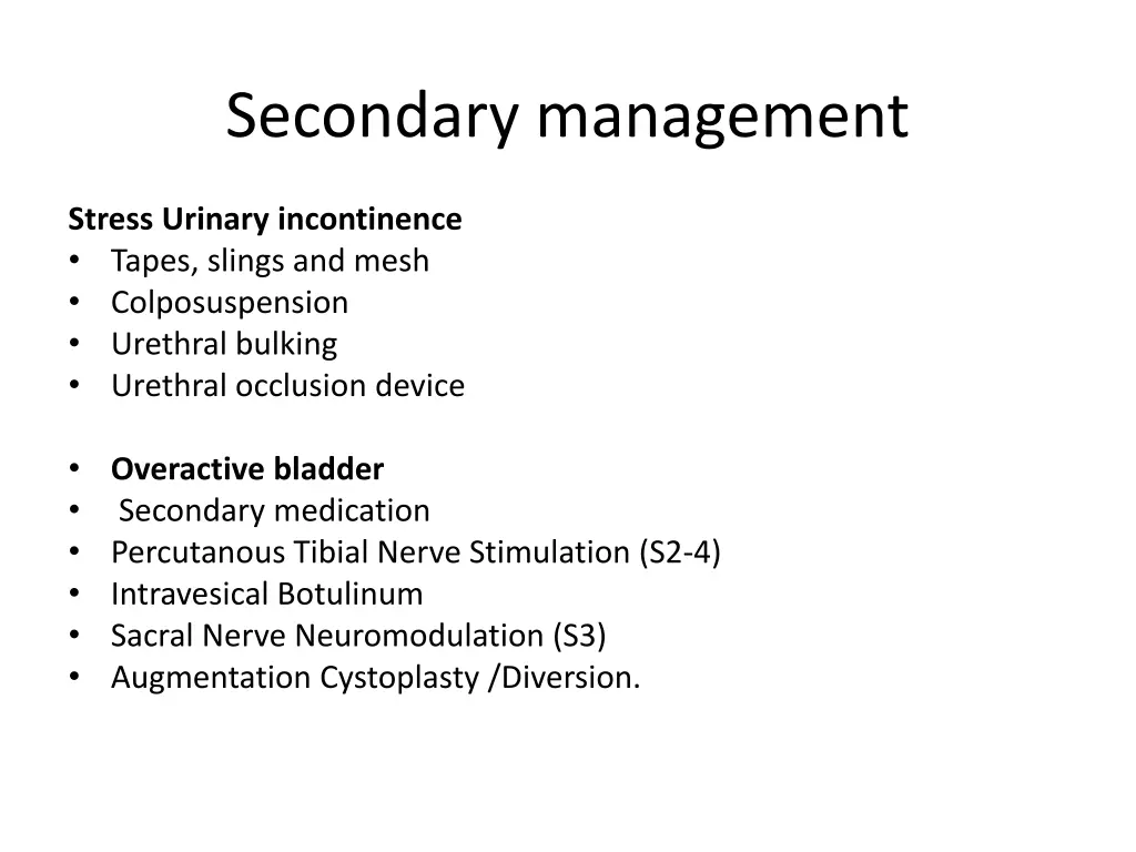 secondary management