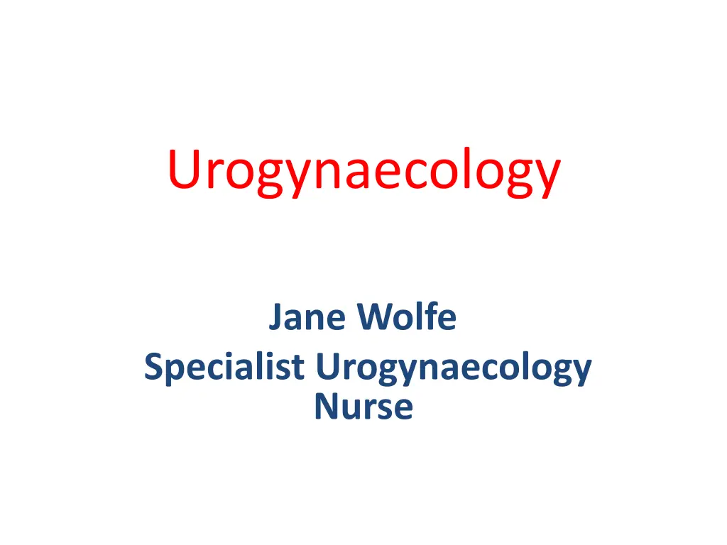 urogynaecology