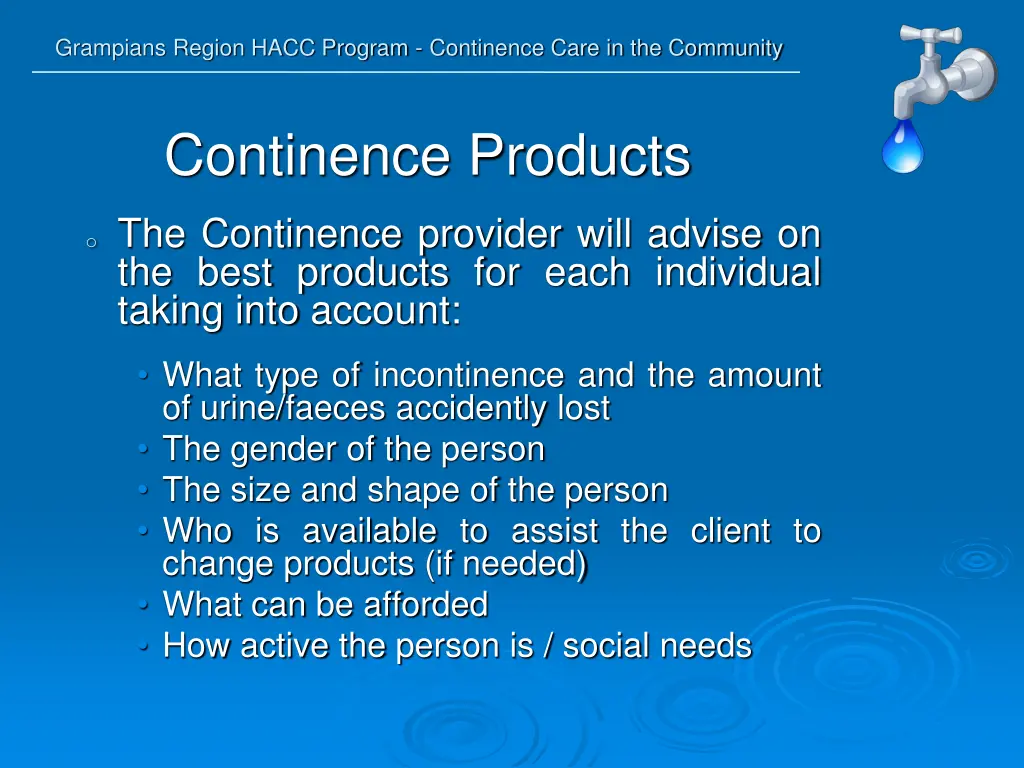 grampians region hacc program continence care 30