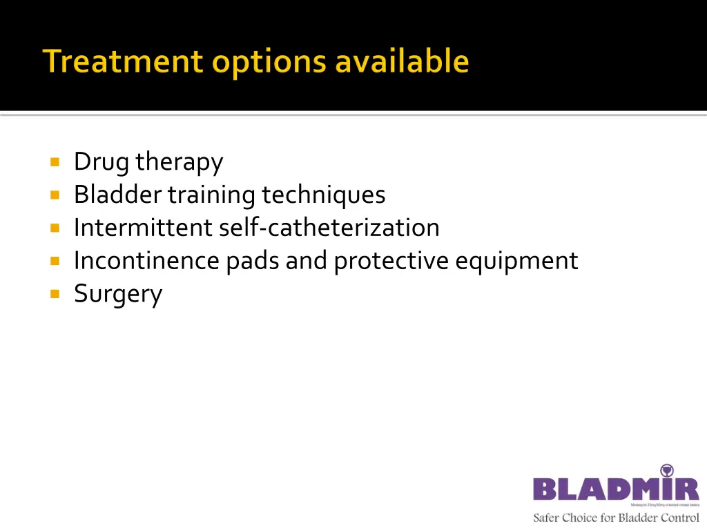 drug therapy bladder training techniques