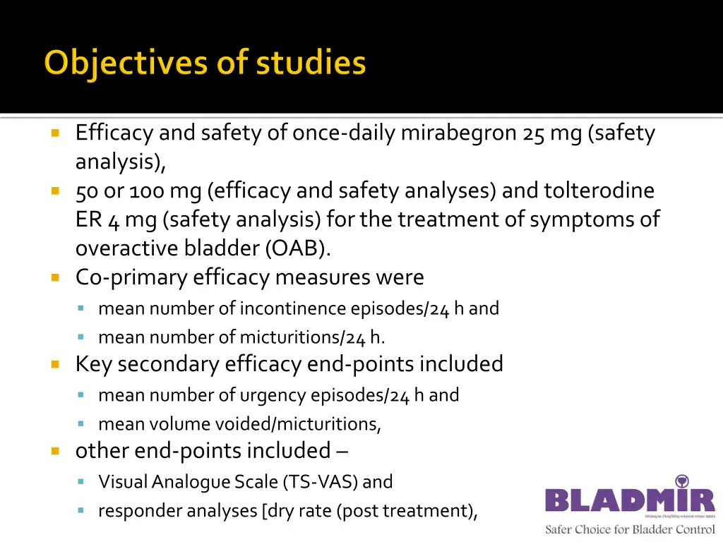 efficacy and safety of once daily mirabegron