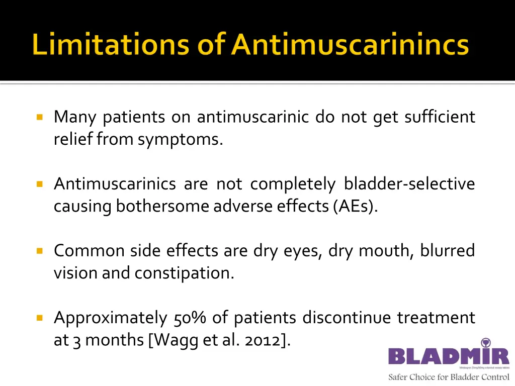 many patients on antimuscarinic