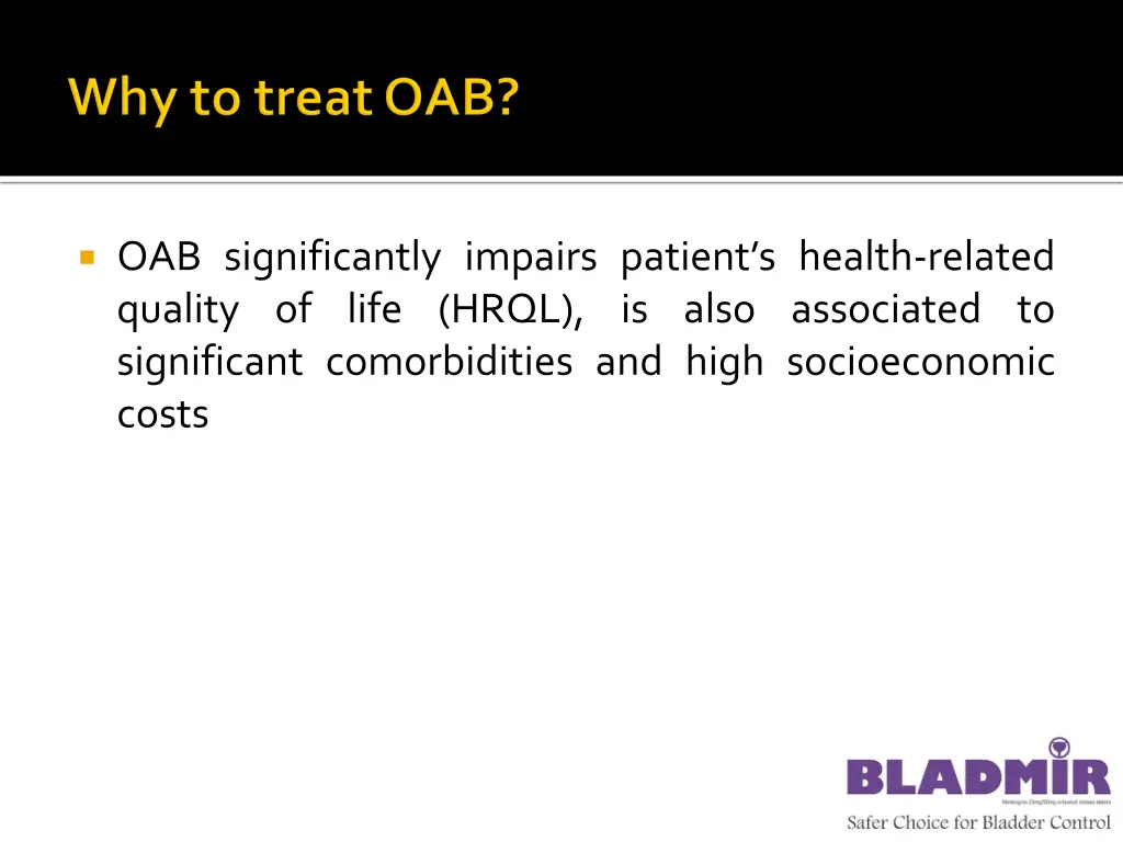 oab significantly impairs patient s health