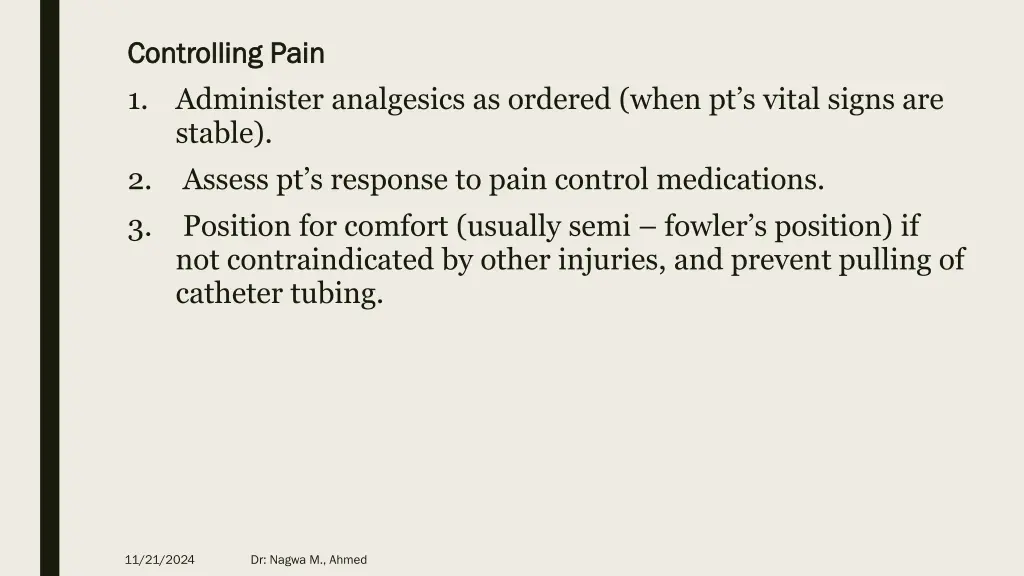 controlling controlling pain 1 administer