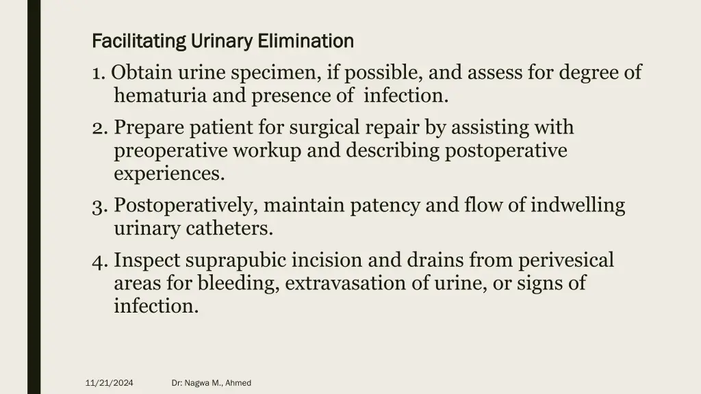 facilitating facilitating urinary elimination