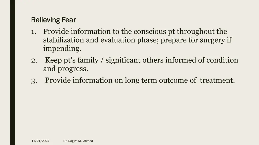 relieving relieving fear 1 provide information