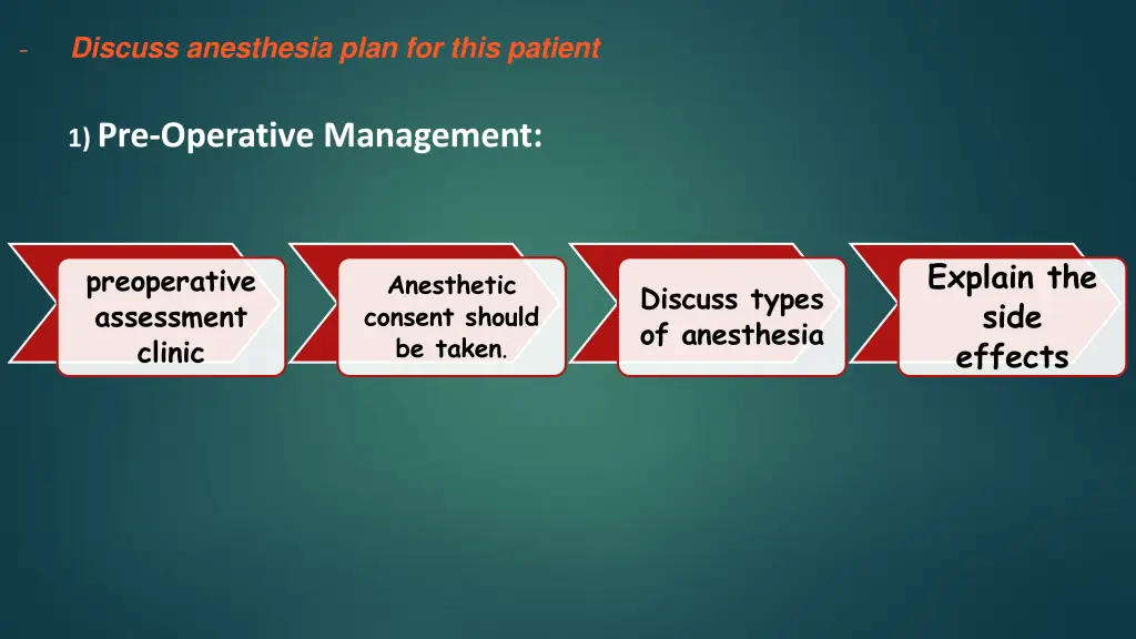 discuss anesthesia plan for this patient