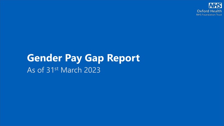 gender pay gap report as of 31 st march 2023