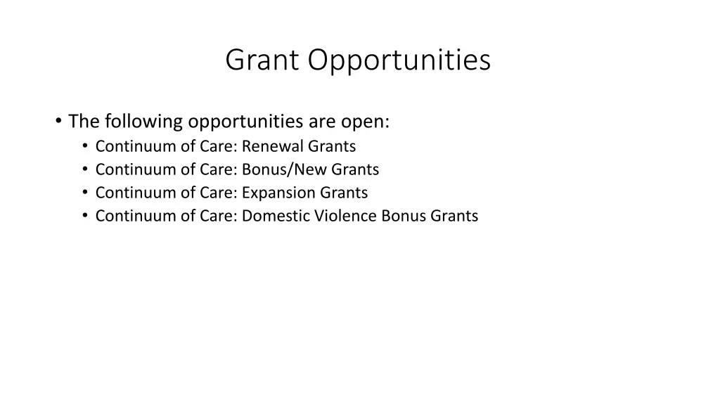 grant opportunities