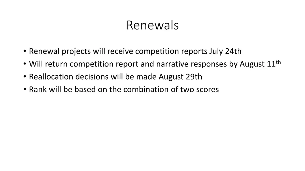 renewals