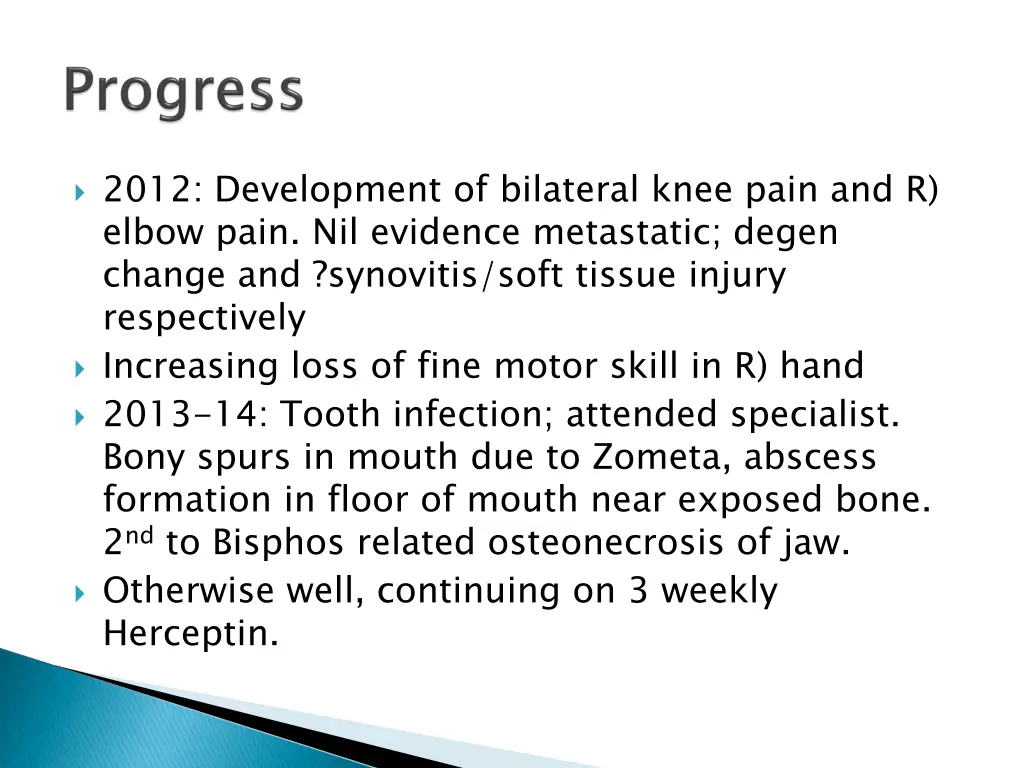 2012 development of bilateral knee pain