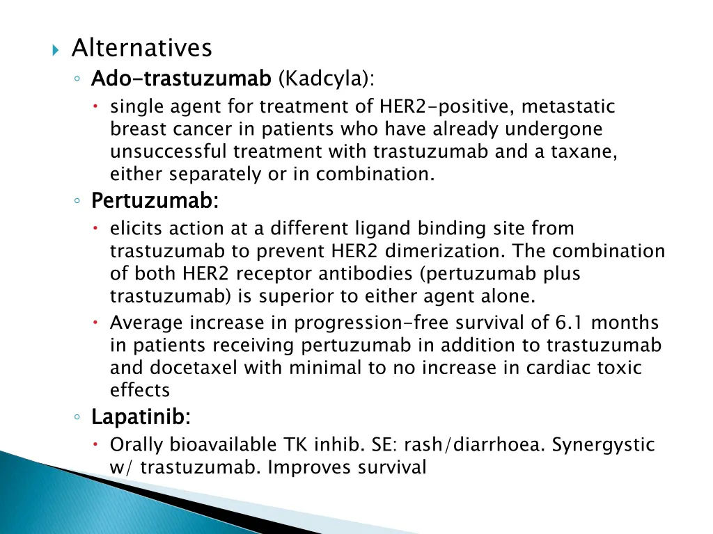 alternatives ado single agent for treatment