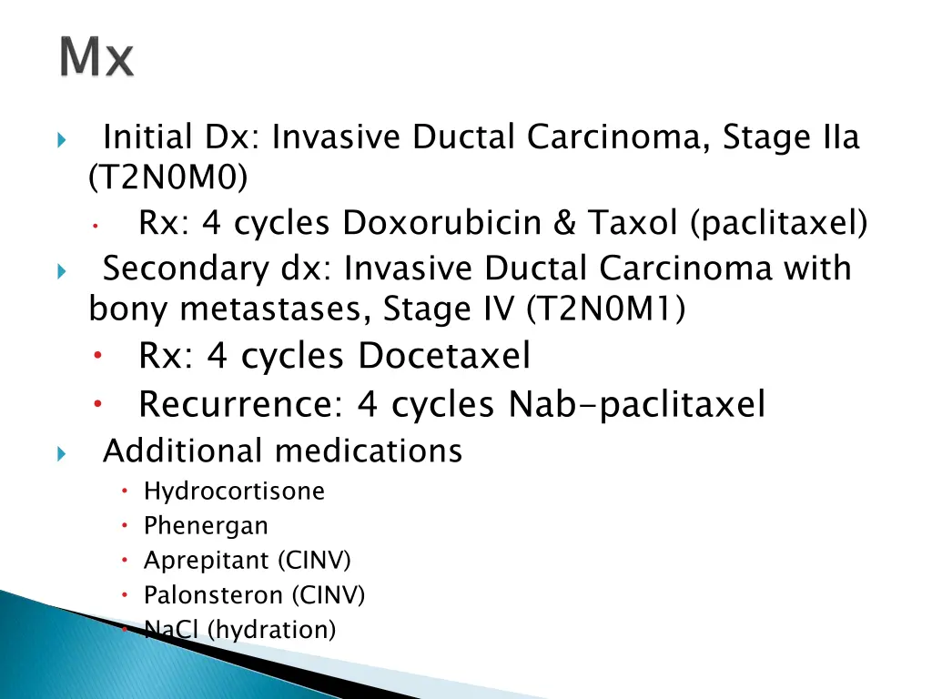 initial dx invasive ductal carcinoma stage