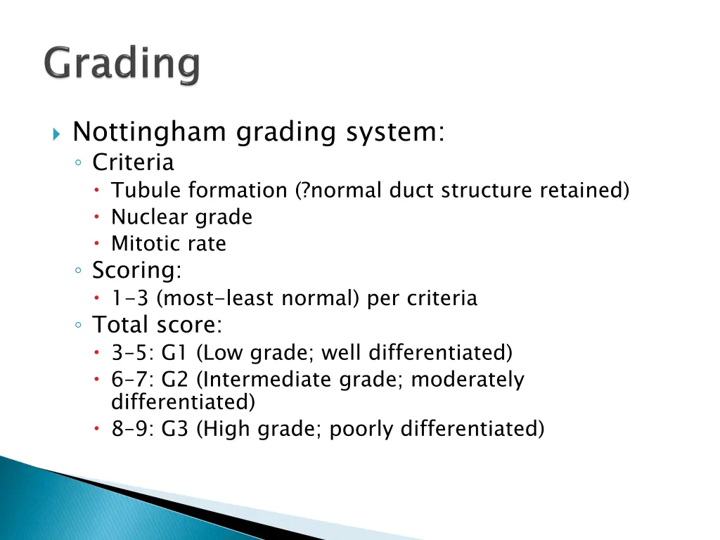 nottingham grading system criteria tubule