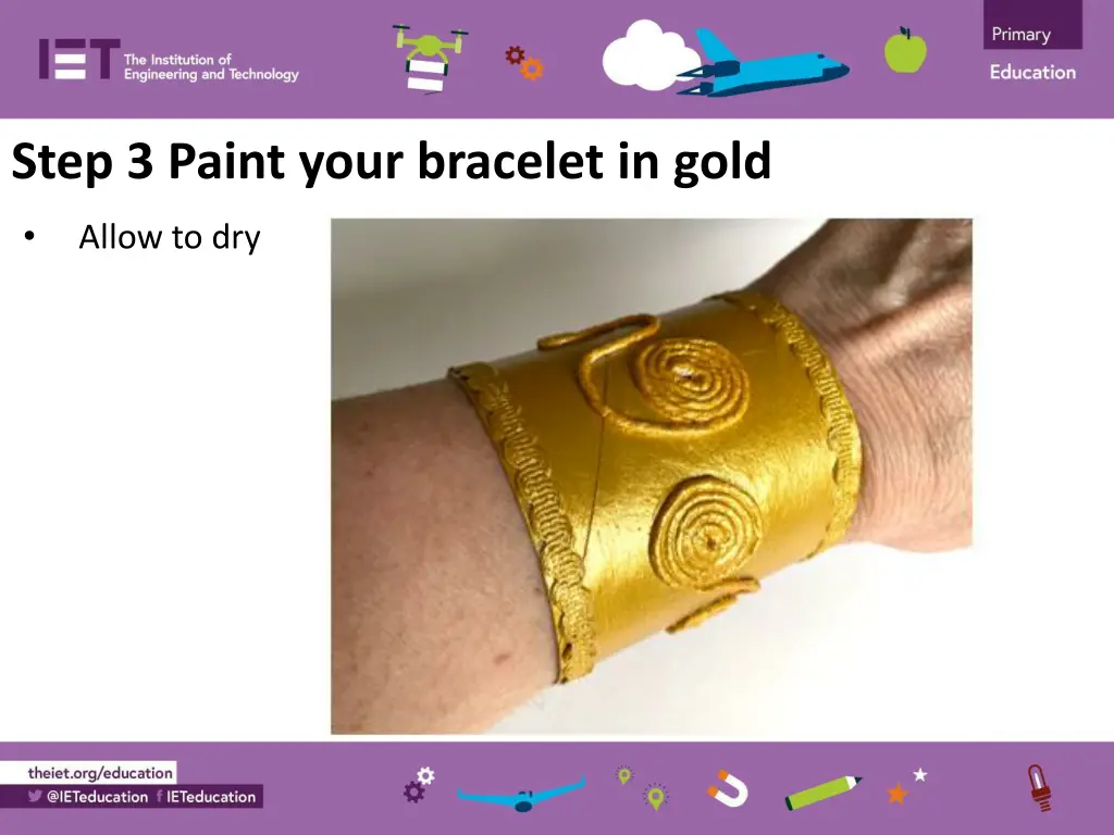 step 3 paint your bracelet in gold